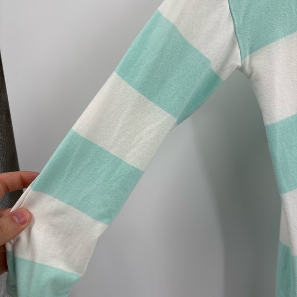 Garnet Hill Top Women’s Aqua Blue Stripe Layered Scoop Neck Beachy Boho size xs - Picture 15 of 15